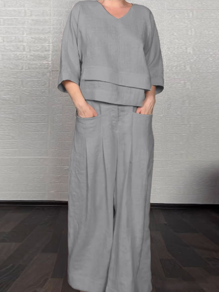 Renaya - Casual Set van Katoen-Linnen