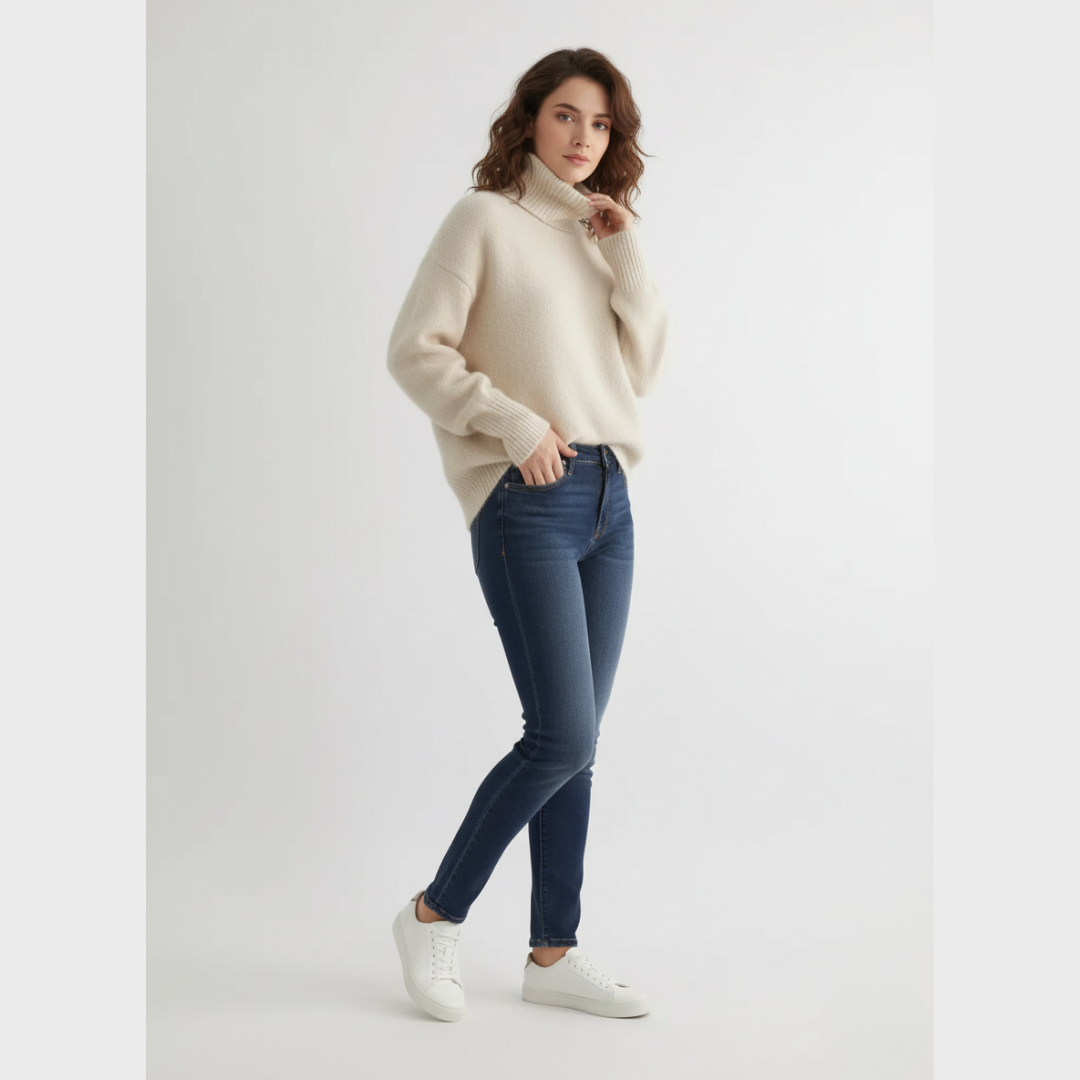 Isabella | Kasjmier Trui met Hoge Kraag