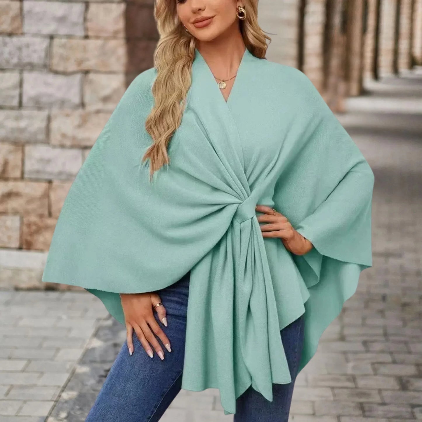 Benthe | Elegante Gedrapeerde Poncho