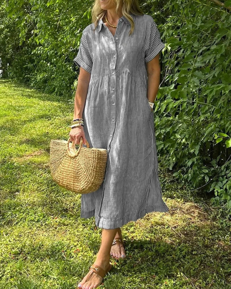 ANOREA - STIJLVOLLE GESTREEPTE JURK