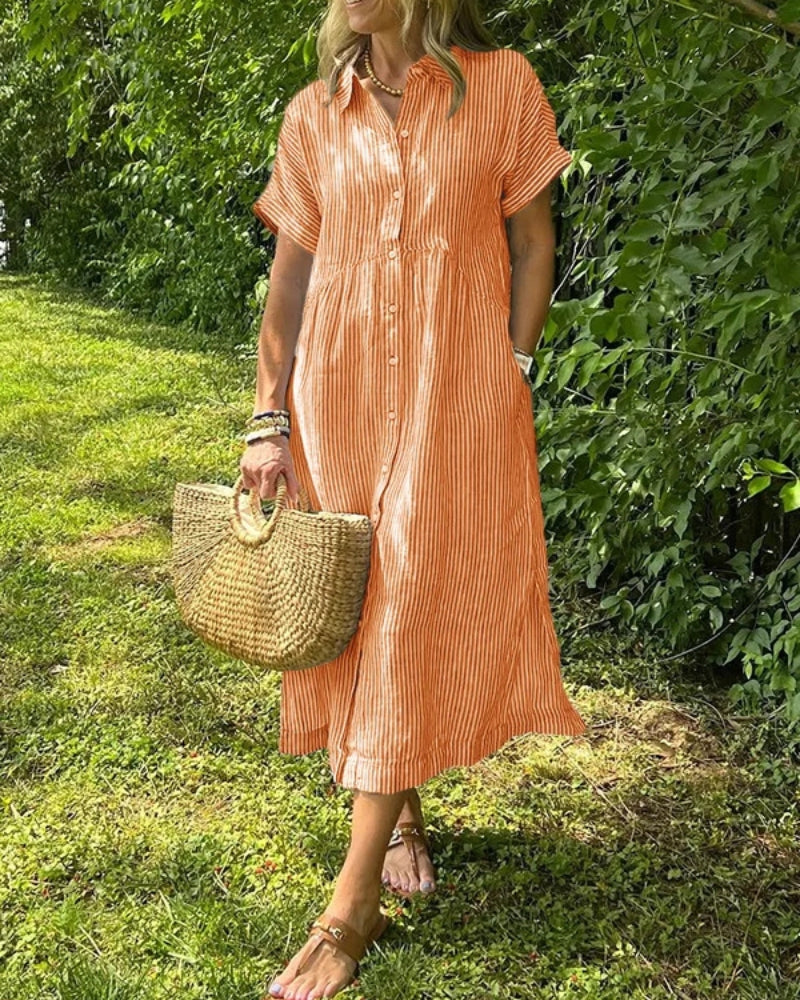 ANOREA - STIJLVOLLE GESTREEPTE JURK