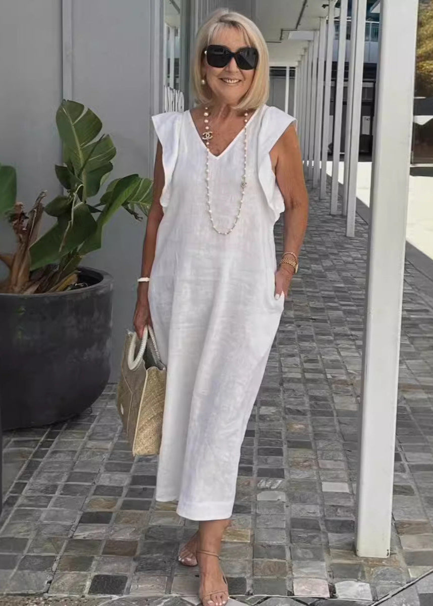 Nora – Mouwloze Jurk met V-hals