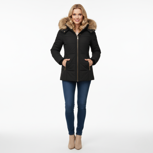 Celeste | Warme winterjas met zachte bontvoering