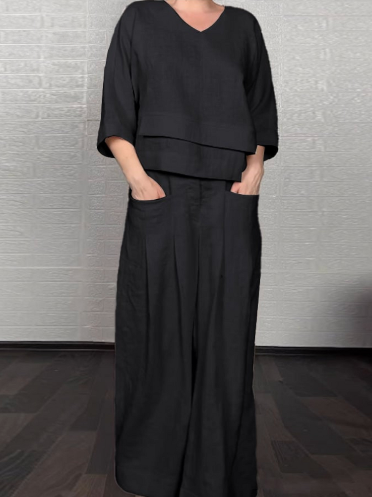 Renaya - Casual Set van Katoen-Linnen