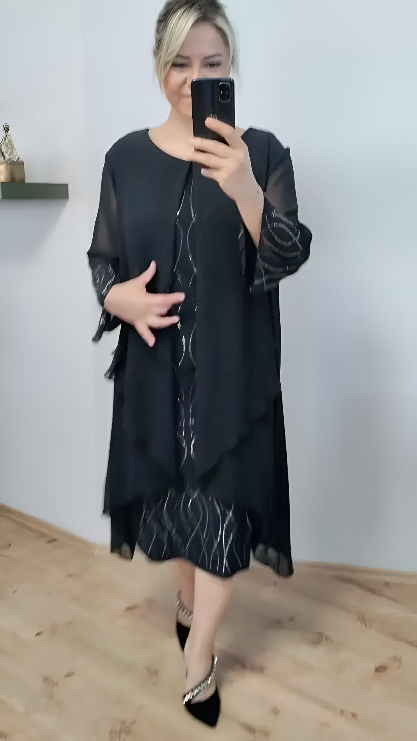 Claudia™ - Elegante vloeiende jurk met overlay