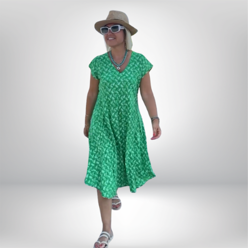 Leonie – Jurk met V-hals en losvallend silhouet